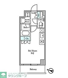 ディームス麻布狸穴町 1Kの間取図画像