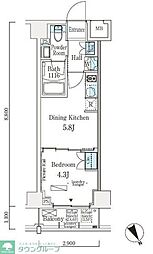 ソラニテ馬込 1DKの間取図画像