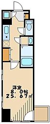 グランアリュール大鳥居 1Kの間取図画像