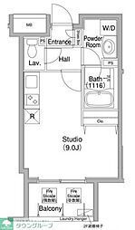 コンフォリア銀座EAST ワンルームの間取図画像