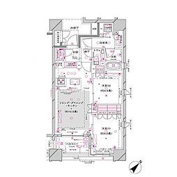 オーパスレジデンス銀座イースト 2LDKの間取図画像
