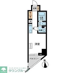 アーデン芝公園 ワンルームの間取図画像