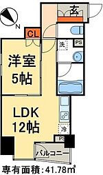 セレサ日本橋堀留町 1LDKの間取図画像