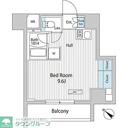 アレージュマン日本橋人形町 ワンルームの間取図画像
