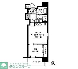 KDXレジデンス芝公園 1LDKの間取図画像