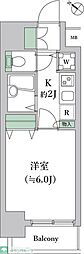 トーシンフェニックス田町 1Kの間取図画像