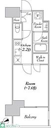 カナルフロント芝浦 ワンルームの間取図画像