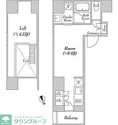 カナルフロント芝浦 ワンルームの間取図画像