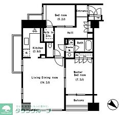 パークアクシス南麻布 2LDKの間取図画像