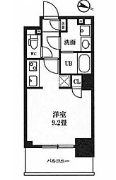 PEAKSカンダ ワンルームの間取図画像
