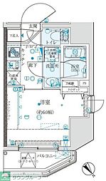 クレイシア五反田駅前 1Kの間取図画像