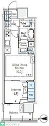 グランシテイタワー月島 1LDKの間取図画像