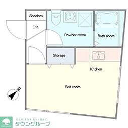 グランニール不動前 ワンルームの間取図画像