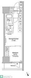 ザ・パークハビオ日本橋茅場町 1DKの間取図画像