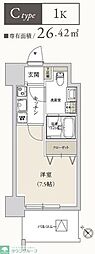 プライマル月島 1Kの間取図画像