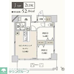 プライマル月島 2LDKの間取図画像