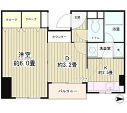 四ッ谷ハウス 1DKの間取図画像