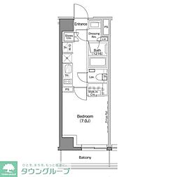 ザ・パークハビオ神楽坂香月 1Kの間取図画像