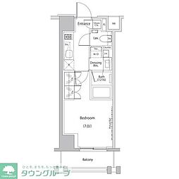 ザ・パークハビオ文京江戸川橋 1Kの間取図画像