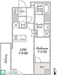 MYRIARESIDENCE長原 1LDKの間取図画像