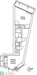 カスタリア祐天寺 1DKの間取図画像