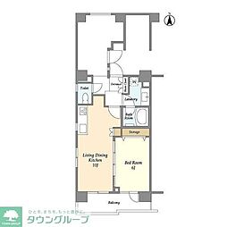 HF学芸大学レジデンス 1LDKの間取図画像