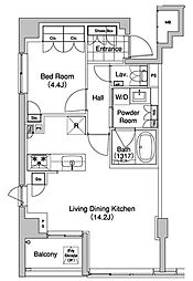 代官山BLESS 1LDKの間取図画像