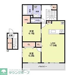 TREETOPS代々木 2LDKの間取図画像