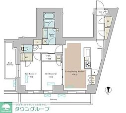 Brilliaist池尻大橋 2LDKの間取図画像