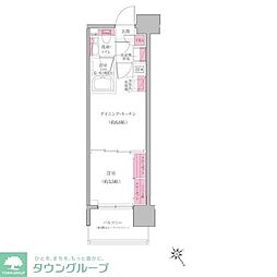 レジディア門前仲町プレイス 1DKの間取図画像