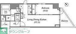 ルクレ東日本橋駅前 1LDKの間取図画像