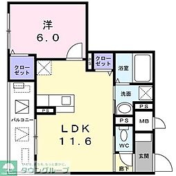 よしビル 1LDKの間取図画像