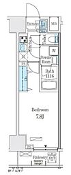 RESIDIA大手町北 1Kの間取図画像