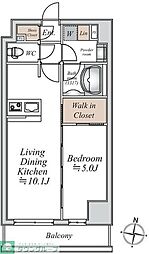 グランカーサ大島 1LDKの間取図画像