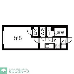 tocotamaterrace池上 1Kの間取図画像