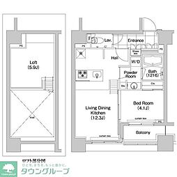 コンフォリア新川 1LDKの間取図画像