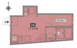 グランエッグス品川中延 ワンルームの間取図画像
