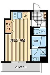 モノトーン門前仲町 ワンルームの間取図画像