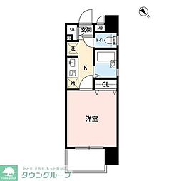 VIDA日本橋EAST 1Kの間取図画像