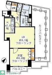 ファインクレスト上目黒 1LDKの間取図画像