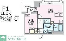 品川区旗の台5丁目マンション 1LDKの間取図画像