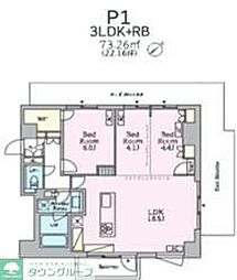品川区旗の台5丁目マンション 3LDKの間取図画像