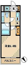 PREMIUMCUBE大崎 1Kの間取図画像