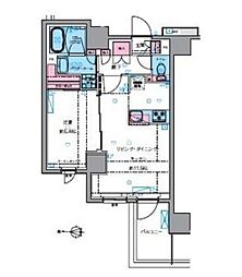 ジェノヴィア四谷三丁目グリーンヴェール 1LDKの間取図画像