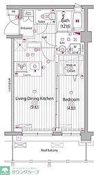 ガーラ・ヒルズ新宿 1LDKの間取図画像