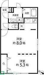 Brancheメグロ ワンルームの間取図画像