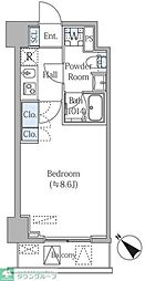 グランジット月島TOKYO BAY 1Kの間取図画像