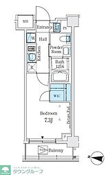 J.GRANCourt品川西大井WEST 1Kの間取図画像