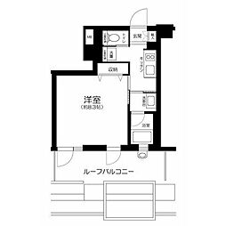 ZOOM白金高輪 1Kの間取図画像