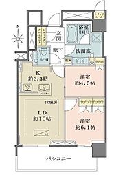 ザ・パークハウス晴海タワーズティアロレジデンス 2LDKの間取図画像